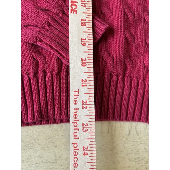 VTG Ralph Lauren Sport Womens XL Cable Knit Sweater RED Preppy Retro Tennis Y2K - Picture 7 of 9